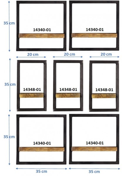 Sit Möbel Wandregal-Set, 7-teilig (SIDNEY) 14300-20 (natur, schwarz) Rabatt