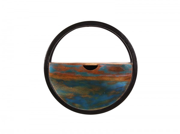 Sit Möbel Wandregal, rund mit 1 Schublade (RIVERBOAT) 09167-98 (bunt, schwarz) Cyber Monday