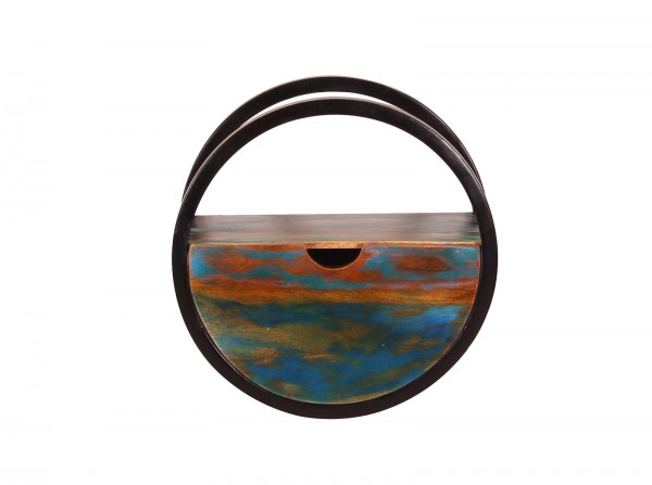 Sit Möbel Wandregal, rund mit 1 Schublade (RIVERBOAT) 09167-98 (bunt, schwarz) Cyber Monday