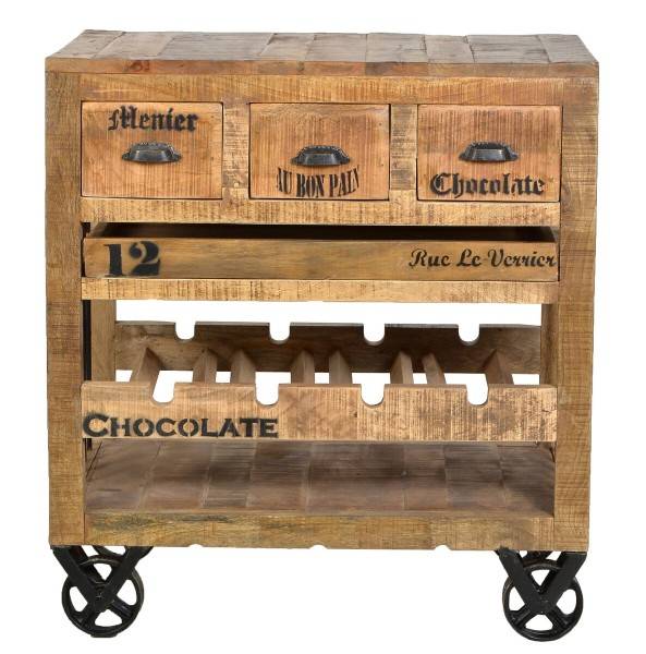 Sit Möbel Wein-Kommode (RUSTIC) 01987-04 (natur antik mit antikschwarzen Beschlägen) Top Angebot