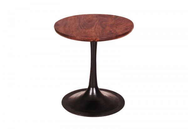 Sit Möbel Beistelltisch 40x40 cm (TOM TAILOR) 12882-01 (Platte antikbraun, Sockel schwarz) Fabrikladen