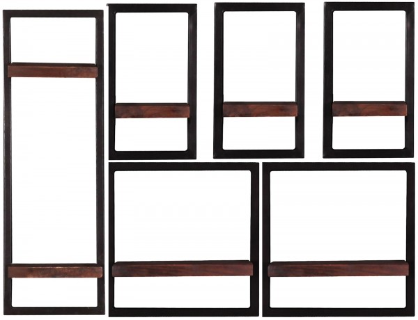 Sit Möbel Wandregal-Set, 6-teilig (ALMIRAH) 05100-19 (braun, schwarz) Kostenloser Versand