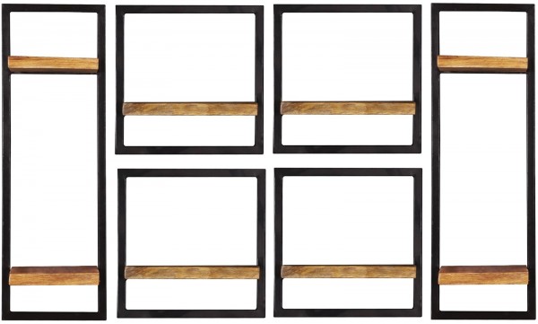 Sit Möbel Wandregal-Set, 6-teilig (SIDNEY) 14300-18 (natur, schwarz) Rabatt