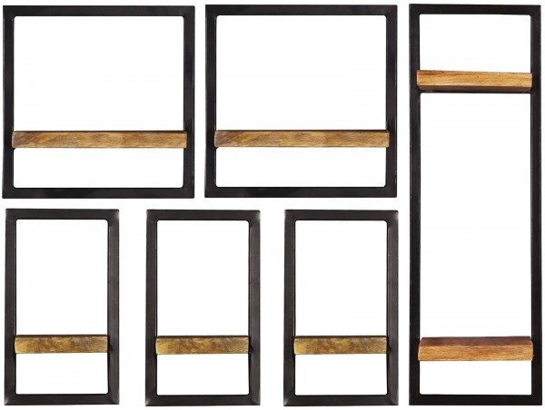 Sit Möbel Wandregal-Set, 6-teilig (SIDNEY) 14300-19 (natur, schwarz) Günstig kaufen