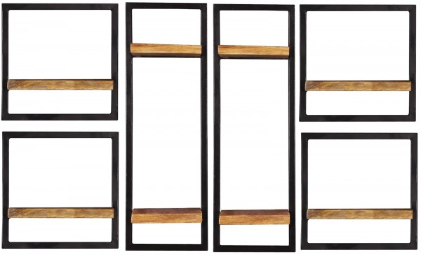 Sit Möbel Wandregal-Set, 6-teilig (SIDNEY) 14300-18 (natur, schwarz) Tägliche Deals