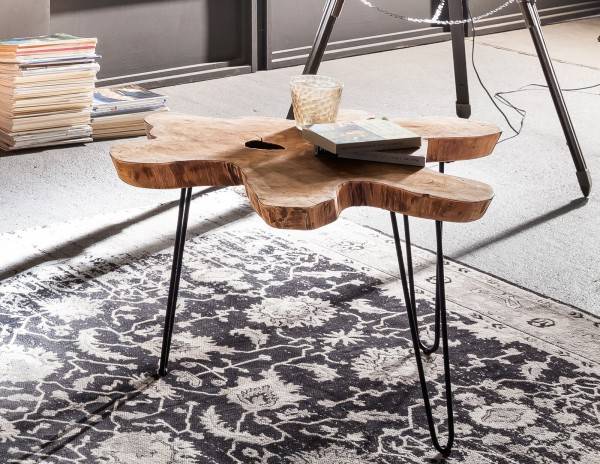 Sit Möbel Couchtisch (ROMANTEAKA) 07996-46 (Platte natur, Gestell antikschwarz) 50% Rabatt mit kostenlosem Versand