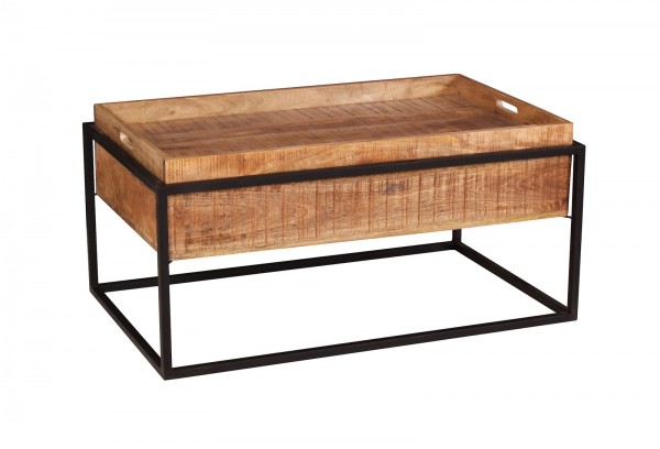 Sit Möbel Couchtisch 100x60 cm (SIDNEY) 14351-01 (natur, schwarz) Clearance-Verkauf