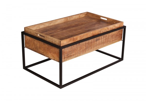 Sit Möbel Couchtisch 100x60 cm (SIDNEY) 14351-01 (natur, schwarz) Clearance-Verkauf