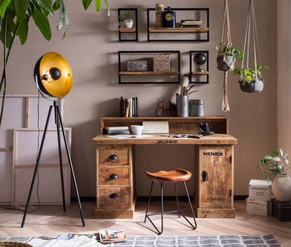Sit Möbel Wandregal-Set, 4-teilig (SIDNEY) 14300-03 (natur, schwarz) Sonderangebote