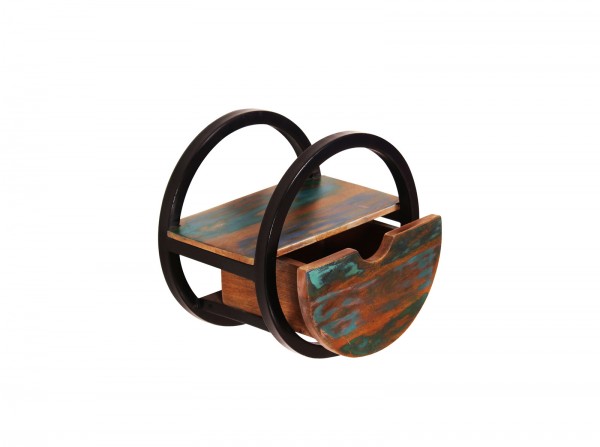 Sit Möbel Wandregal, rund mit 1 Schublade (RIVERBOAT) 09168-98 (bunt, schwarz) Outlet