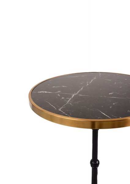 Sit Möbel Bistro-Tisch, 57 cm rund (THIS & THAT) 09997-11 (Platte schwarz mit Messing, Gestell schwarz) Begrenztes Angebot
