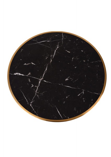 Sit Möbel Bistro-Tisch, 57 cm rund (THIS & THAT) 09997-11 (Platte schwarz mit Messing, Gestell schwarz) Begrenztes Angebot