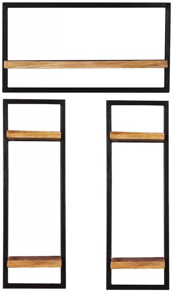 Sit Möbel Wandregal-Set, 3-teilig (SIDNEY) 14300-12 (natur, schwarz) zollfrei