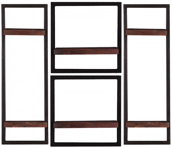 Sit Möbel Wandregal-Set, 4-teilig (ALMIRAH) 05100-15 (braun, schwarz)
