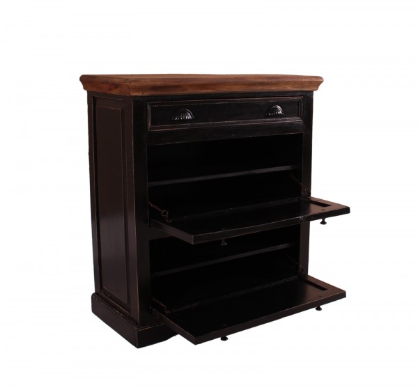 Sit Möbel Dielen-Set (CORSICA) 18000-30 (schwarz mit honigfarbiger Deckplatte) Black Friday Preise