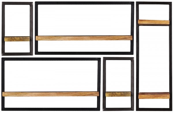 Sit Möbel Wandregal-Set, 5-teilig (SIDNEY) 14300-04 (natur, schwarz) Hotsell