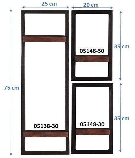 Sit Möbel Wandregal-Set, 3-teilig (ALMIRAH) 05100-06 (braun, schwarz) Letzte 3 Tage