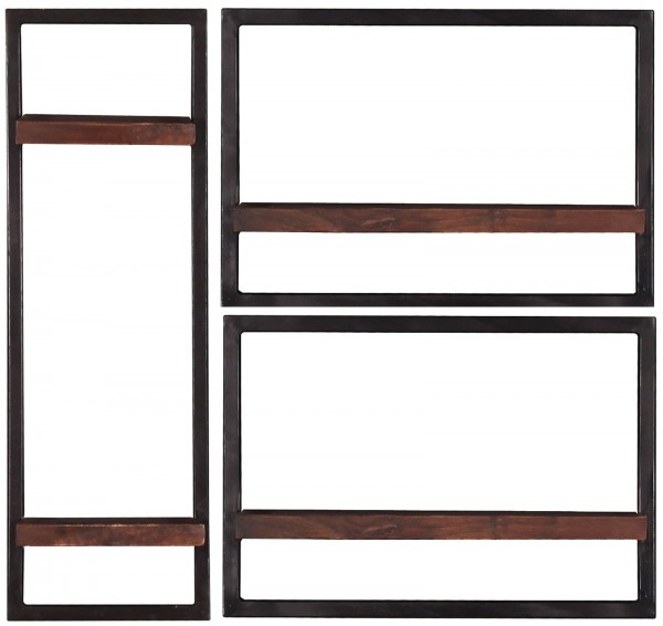 Sit Möbel Wandregal-Set, 3-teilig (ALMIRAH) 05100-08 (braun, schwarz)