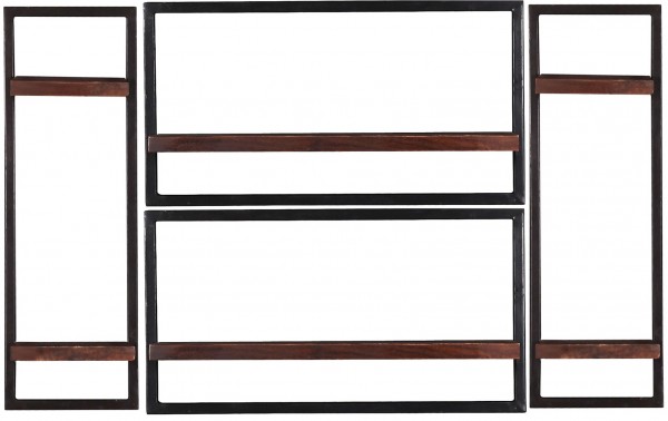 Sit Möbel Wandregal-Set, 4-teilig (ALMIRAH) 05100-13 (braun, schwarz) Angebote