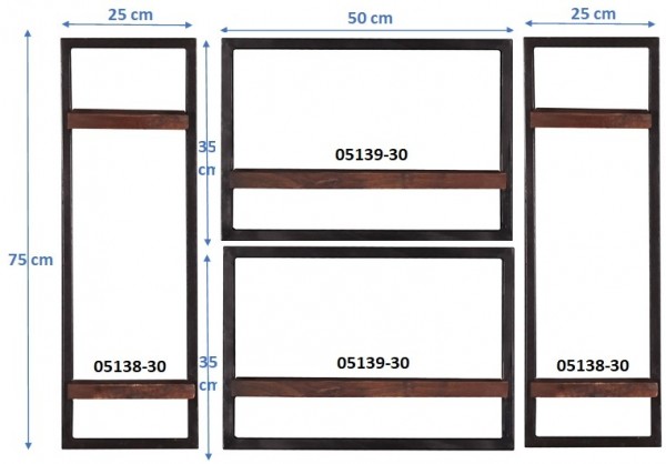 Sit Möbel Wandregal-Set, 4-teilig (ALMIRAH) 05100-14 (braun, schwarz) Hotsell