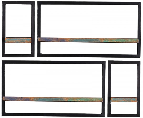 Sit Möbel Wandregal-Set, 4-teilig (RIVERBOAT) 09101-10 (bunt, schwarz) Fabrik Onlineshop