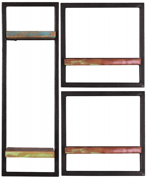 Sit Möbel Wandregal-Set, 3-teilig (RIVERBOAT) 09101-07 (bunt, schwarz) Wochenangebot