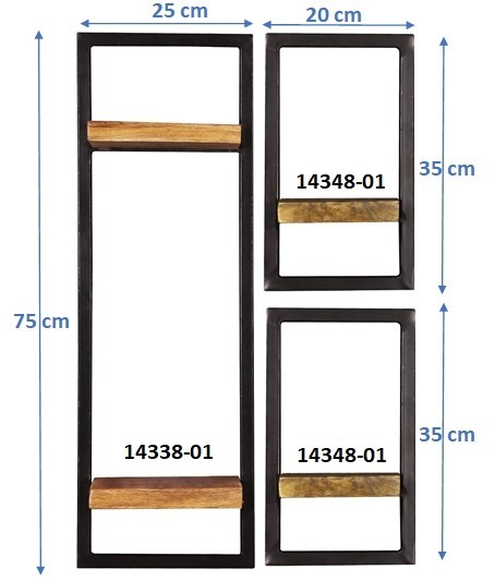 Sit Möbel Wandregal-Set, 3-teilig (SIDNEY) 14300-06 (natur, schwarz) JETZT KAUFEN