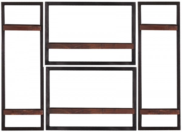 Sit Möbel Wandregal-Set, 4-teilig (ALMIRAH) 05100-14 (braun, schwarz) Sonderangebot der Fabrik