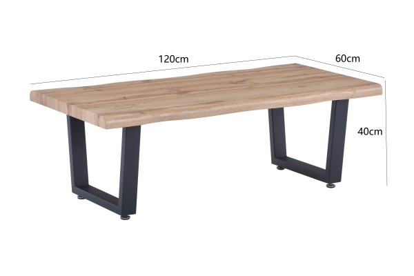 Sit Möbel Couchtisch 120x60x40 cm 19000-36 (Platte natur, Gestell schwarz) Im Verkauf