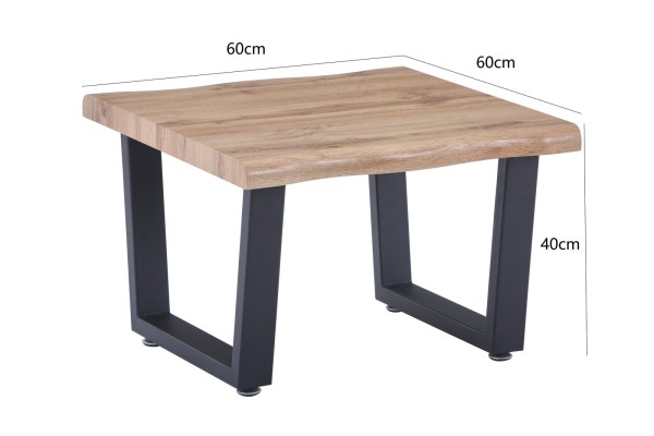 Sit Möbel Couchtisch 60x60x40 cm 19000-35 (Platte natur, Gestell schwarza) Hotsell