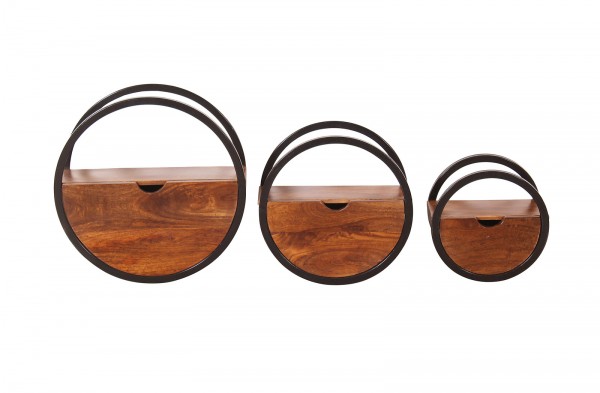 Sit Möbel Wandregal (PANAMA) 09267-01 (natur mit antikschwarz) Begrenztes Angebot