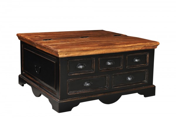 Sit Möbel Couchtischtruhe (CORSICA) 05894-11 (schwarz mit honigfarbiger Deckplatte) Discount Store für neue Produkte