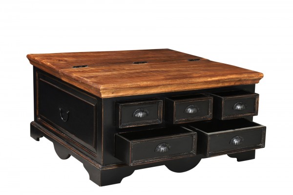 Sit Möbel Couchtischtruhe (CORSICA) 05894-11 (schwarz mit honigfarbiger Deckplatte) Discount Store für neue Produkte