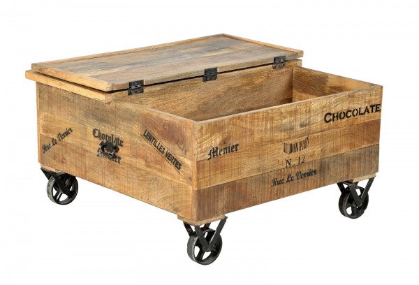 Sit Möbel Couchtischtruhe (RUSTIC) 01994-04 (natur antik mit antikschwarzen Beschlägen) 50% Rabatt mit kostenlosem Versand