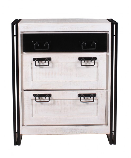 Sit Möbel Dielen-Set (WHITE PANAMA) 18000-90 (weiß mit antikschwarz) Preisnachlass