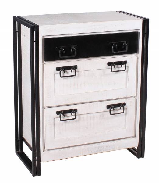 Sit Möbel Dielen-Set (WHITE PANAMA) 18000-90 (weiß mit antikschwarz) Preisnachlass