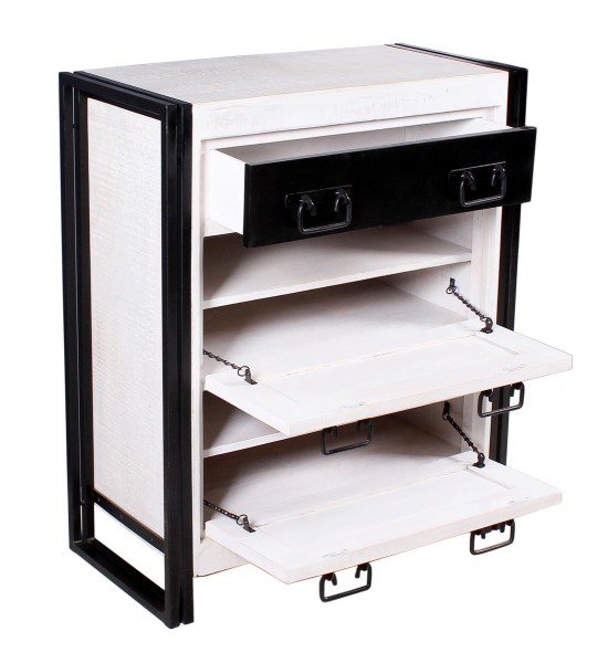Sit Möbel Dielen-Set (WHITE PANAMA) 18000-90 (weiß mit antikschwarz) Preisnachlass