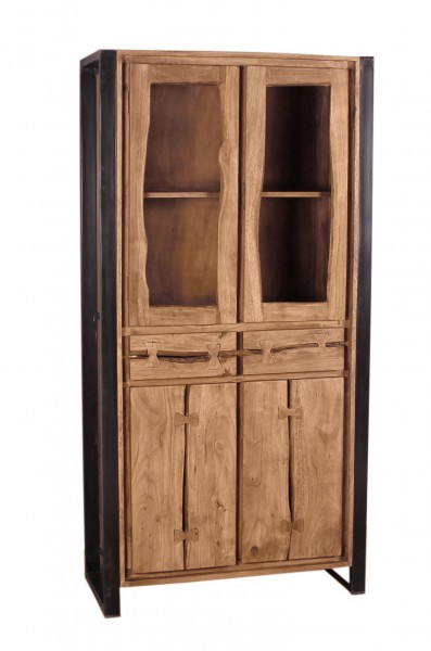Sit Möbel Vitrine (NATURAL EDGE) 11804-01 (natur und schwarz) Saisonale Angebote