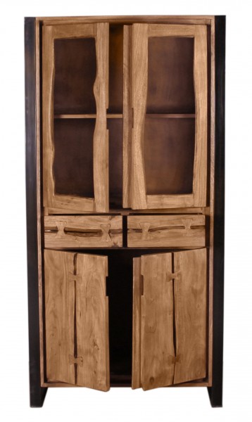 Sit Möbel Vitrine (NATURAL EDGE) 11804-01 (natur und schwarz) Saisonale Angebote