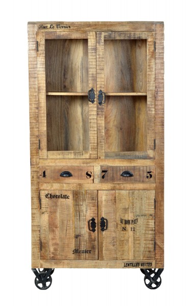 Sit Möbel Vitrine (RUSTIC) 01904-04 (natur antik mit antikschwarzen Beschlägen) Tägliche Deals