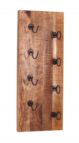 Sit Möbel Wand-Weinregal (RUSTIC) 01931-04 (natur antik mit antikschwarzen Haken)