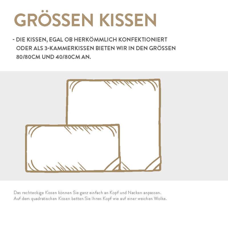 Spessarttraum Daunenkissen 3-Kammer Spessarttraum Bronze, 90 % Daunen / 10 % Federn (Außen) Letzte 2 Tage