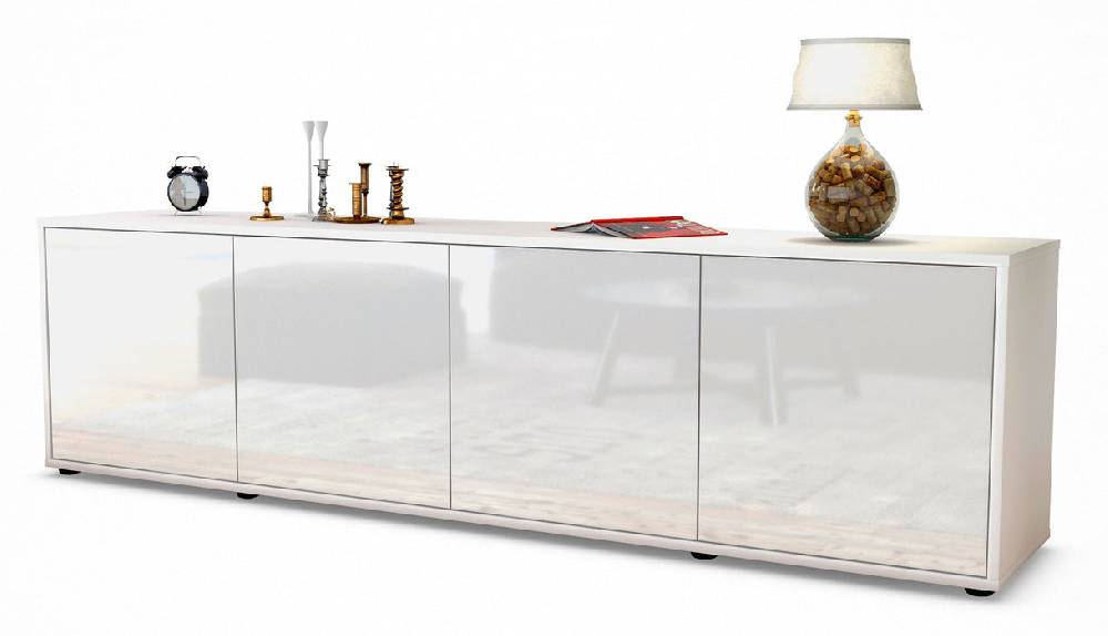 Stil Zeit Möbel Lowboard Antonia, Weiß (180x49x35cm)
