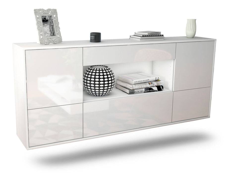 Stil Zeit Möbel Sideboard East Los Angeles, Weiß, hängend (180x79x35cm)