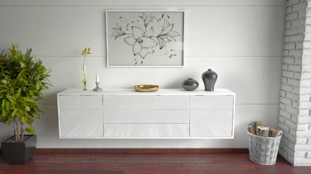 Stil Zeit Möbel Lowboard Orlando, Weiß, hängend (180x49x35cm) Bestseller