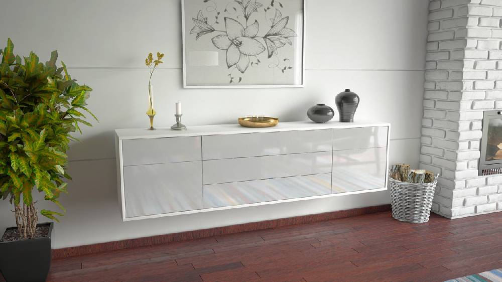 Stil Zeit Möbel Lowboard Orlando, Weiß, hängend (180x49x35cm) Bestseller