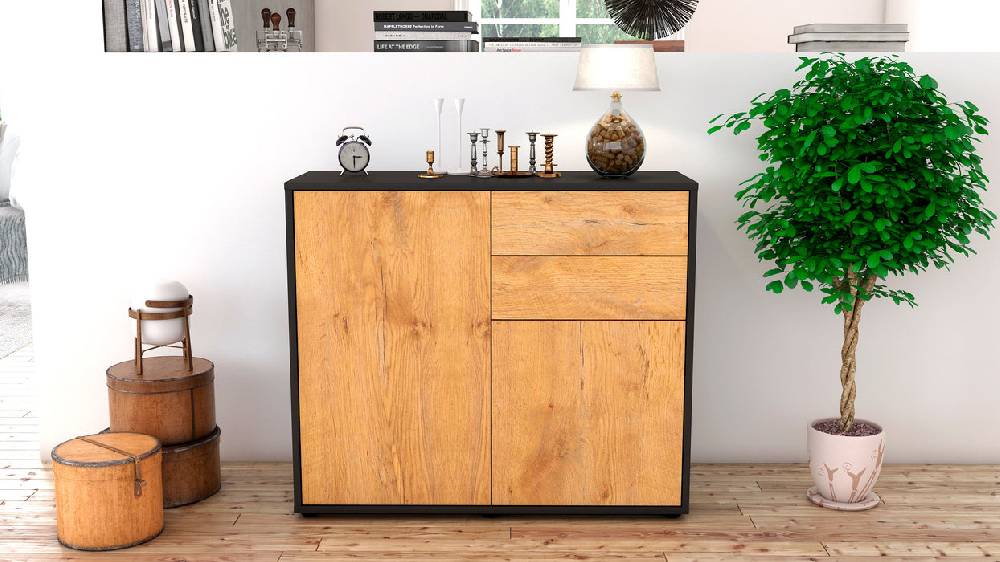 Stil Zeit Möbel Sideboard Chantal, Eiche (92x79x35cm) Tägliche Deals
