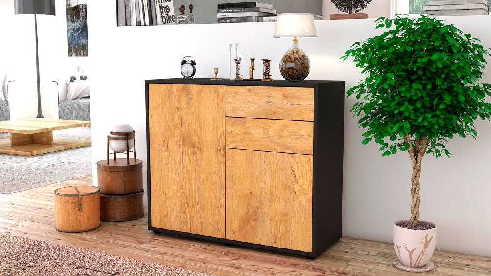 Stil Zeit Möbel Sideboard Chantal, Eiche (92x79x35cm) Tägliche Deals
