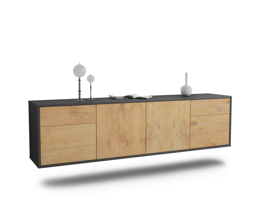 Stil Zeit Möbel Lowboard Madison, Eiche, hängend (180x49x35cm)