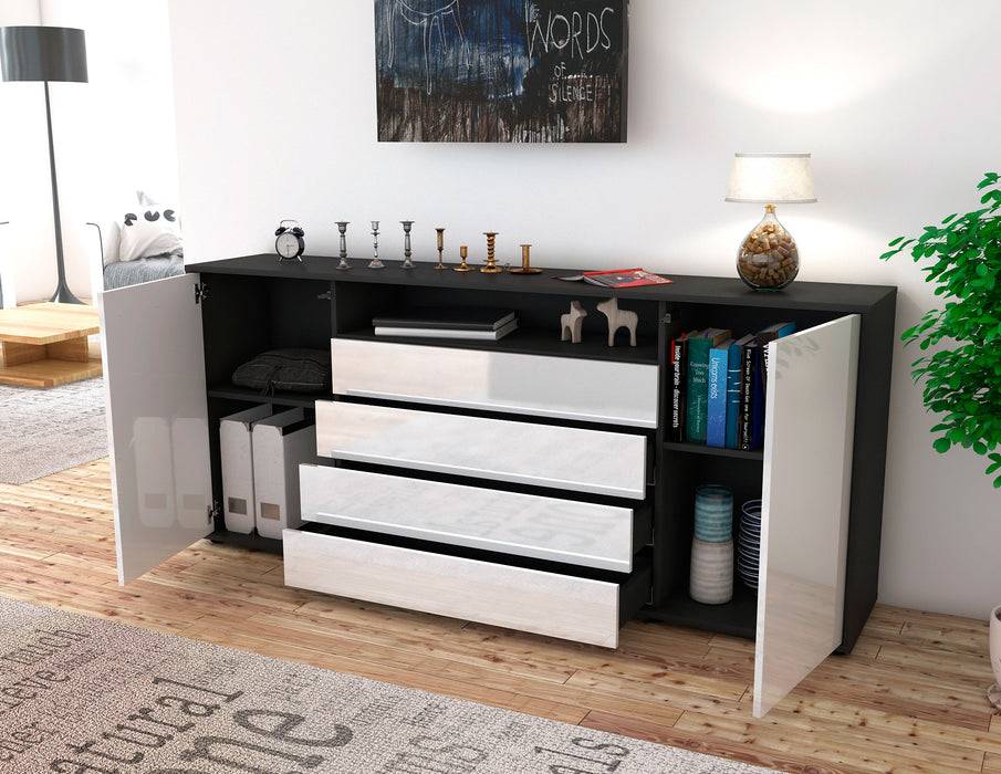 Stil Zeit Möbel Sideboard Enzo, Grau (180x79x35cm) VIP-Rabatte